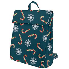 Christmas Seamless Pattern With Candies Snowflakes Flap Top Backpack by Vaneshart