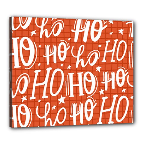 Ho Ho Ho Lettering Seamless Pattern Santa Claus Laugh Canvas 24  X 20  (stretched) by Vaneshart