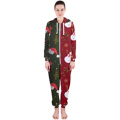 Hand Drawn Christmas Pattern Collection Hooded Jumpsuit (ladies)  by Vaneshart