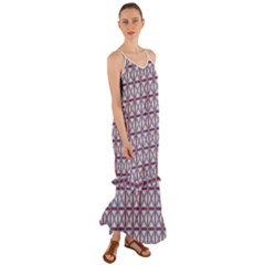 Df Donos Grid Cami Maxi Ruffle Chiffon Dress by deformigo