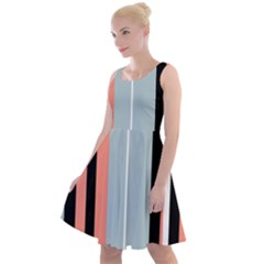 Bandes Orange/bleu/noir Knee Length Skater Dress by kcreatif