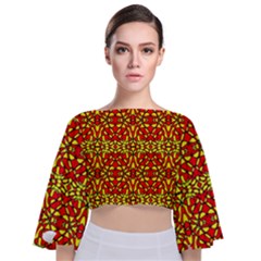 Rby 113 Tie Back Butterfly Sleeve Chiffon Top by ArtworkByPatrick