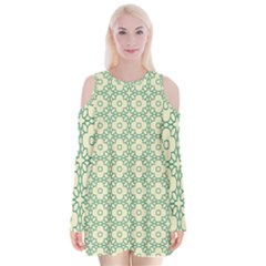 Df Codenoors Zimber Velvet Long Sleeve Shoulder Cutout Dress by deformigo