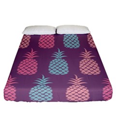 Pineapple Wallpaper Pattern 1462307008mhe Fitted Sheet (queen Size) by Sobalvarro