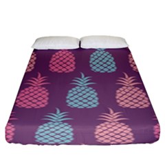 Pineapple Wallpaper Pattern 1462307008mhe Fitted Sheet (king Size) by Sobalvarro