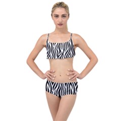 Thin Zebra Animal Print Layered Top Bikini Set by mccallacoulture