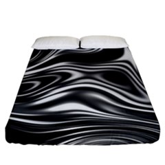 Wave Abstract Lines Fitted Sheet (king Size) by HermanTelo