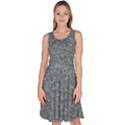 Silver Sparkle Knee Length Skater Dress With Pockets View1
