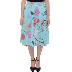 Birds And Flowers Classic Midi Skirt by fabqa