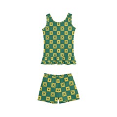 Df Green Domino Kids  Boyleg Swimsuit by deformigo