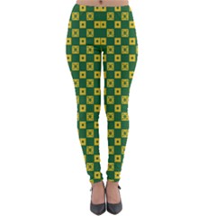 Df Green Domino Lightweight Velour Leggings by deformigo