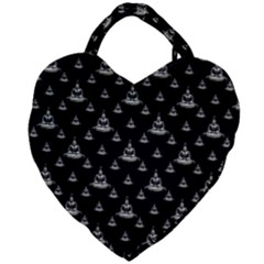 Buddhism Motif Print Pattern Design Giant Heart Shaped Tote by dflcprintsclothing