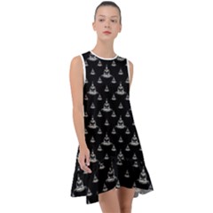 Buddhism Motif Print Pattern Design Frill Swing Dress by dflcprintsclothing