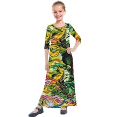 Alice Walk 1 1 Kids  Quarter Sleeve Maxi Dress by bestdesignintheworld