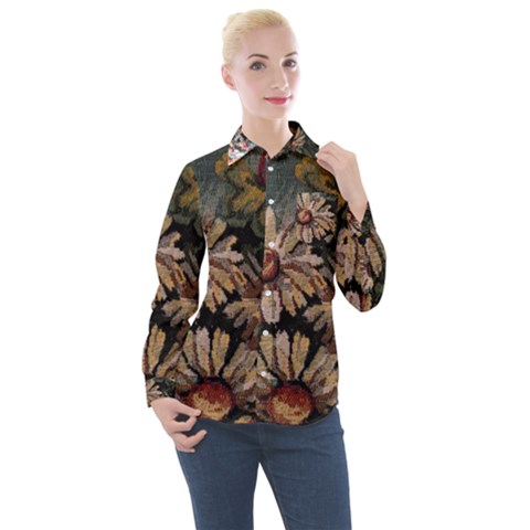 Old Embroidery 1 1 Women s Long Sleeve Pocket Shirt by bestdesignintheworld