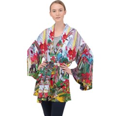 Eden Garden 1 6 Long Sleeve Velvet Kimono  by bestdesignintheworld