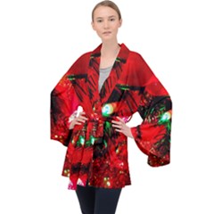 Christmas Tree  1 5 Long Sleeve Velvet Kimono  by bestdesignintheworld