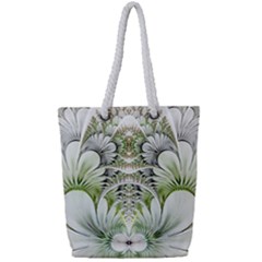 Fractal Delicate White Background Full Print Rope Handle Tote (small) by HermanTelo