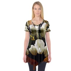 Tulips 1 3 Short Sleeve Tunic  by bestdesignintheworld