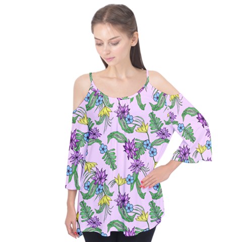 Tropical Flowers Flutter Tees by fabqa