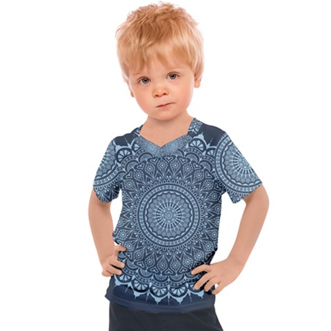 Luxury Mandala With Golden Arabesque Pattern Arabic Islamic East Style Kids  Sports Tee by Wegoenart