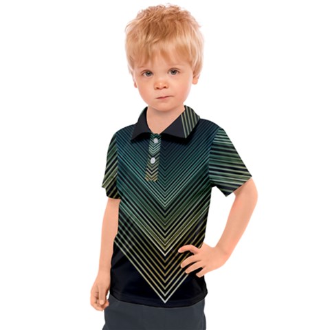 Abstract Colorful Geometric Lines Pattern Background Kids  Polo Tee by Wegoenart