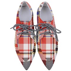 Plaid Mosaic Pixel Seamless Pattern Women s Pointed Oxford Shoes by Wegoenart