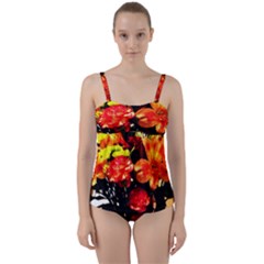 Flowers In A Vase 1 2 Twist Front Tankini Set by bestdesignintheworld