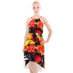 Flowers In A Vase 1 2 High-low Halter Chiffon Dress  by bestdesignintheworld