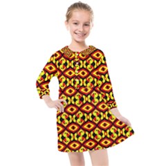 Rby-c-1-3 Kids  Quarter Sleeve Shirt Dress by ArtworkByPatrick