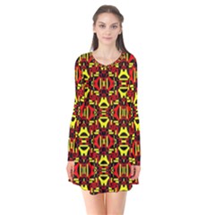 Rby-c-1-6 Long Sleeve V-neck Flare Dress by ArtworkByPatrick