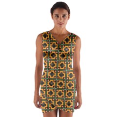 Banyan Wrap Front Bodycon Dress by deformigo