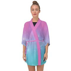 Pastel Goth Galaxy  Half Sleeve Chiffon Kimono by thethiiird