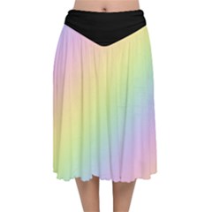 Pastel Goth Rainbow  Velvet Flared Midi Skirt by thethiiird