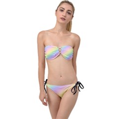 Pastel Goth Rainbow  Twist Bandeau Bikini Set by thethiiird