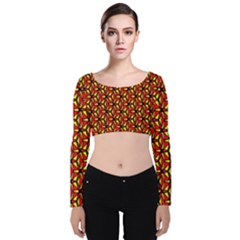 Rby-c-3-6 Velvet Long Sleeve Crop Top by ArtworkByPatrick