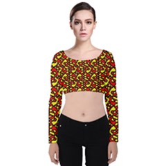 Rby-c-4-3 Velvet Long Sleeve Crop Top by ArtworkByPatrick