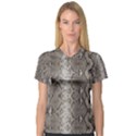 Python Snakeskin Print V-Neck Sport Mesh Tee View1