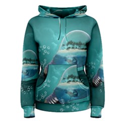 Awesome Light Bulb With Tropical Island Women s Pullover Hoodie by FantasyWorld7