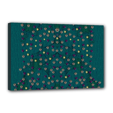 Reef Filled Of Love And Respect With  Fauna Ornate Canvas 18  X 12  (stretched) by pepitasart