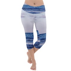 Pink Ocean Hues Lightweight Velour Capri Yoga Leggings by TheLazyPineapple