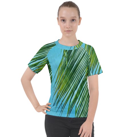 Tropical Palm Women s Sport Raglan Tee by TheLazyPineapple