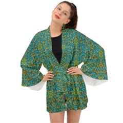 Sun In  The Soft Rainfall Nature Is Blooming Long Sleeve Kimono by pepitasart