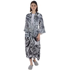 Pebbels In The Pond Maxi Satin Kimono by ScottFreeArt