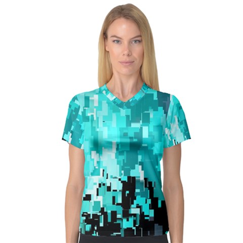 469823231 Glitch48 V-neck Sport Mesh Tee by ScottFreeArt