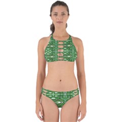 My Paint My Pallet Brocade Green Scarabs Perfectly Cut Out Bikini Set by ScottFreeArt