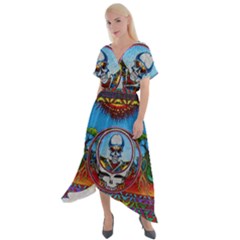 Grateful Dead Wallpapers Cross Front Sharkbite Hem Maxi Dress by Sapixe