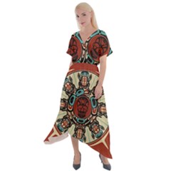 Grateful Dead Pacific Northwest Cover Cross Front Sharkbite Hem Maxi Dress by Sapixe