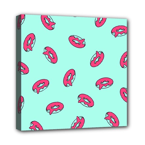 Donuts Pattern Food Colourful Mini Canvas 8  X 8  (stretched) by Vaneshart