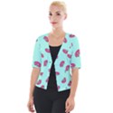 Donuts Pattern Food Colourful Cropped Button Cardigan View1